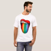 Rainbow Tongue Pride Month LGBTQ Bold Pride Design T-Shirt (Vorne ganz)