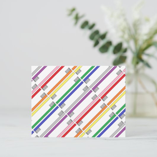 Rainbow Toothbrushs Postkarte (Stehend Vorderseite)