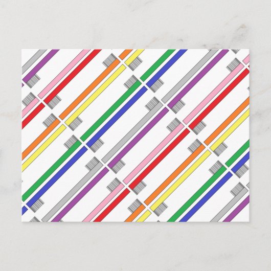 Rainbow Toothbrushs Postkarte (Vorderseite)