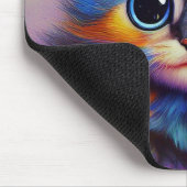 Rainbow Tortie Kitten Mousepad (Ecke)