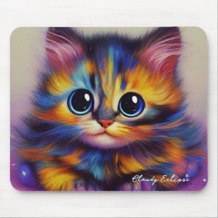 Rainbow Tortie Kitten Mousepad