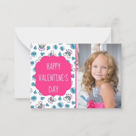 Rainbow Toss Valentinstag Custom Foto Cards Mitteilungskarte (Vorderseite)