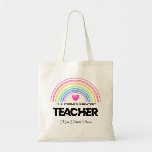 Rainbow Tote Bag, der größte Lehrer der Welt Tragetasche (Vorne)