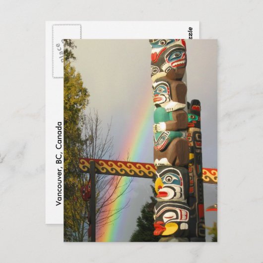 Rainbow Totem Postcard Postkarte (Vorne/Hinten)