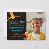 Rainbow Trampolin Park Kindergeburtstag Dankeskarte (Vorderseite)