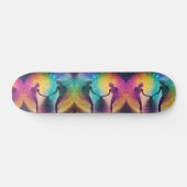 Rainbow Trance Diskothek Kosmische Galaxie Skateboard (Horizontal)