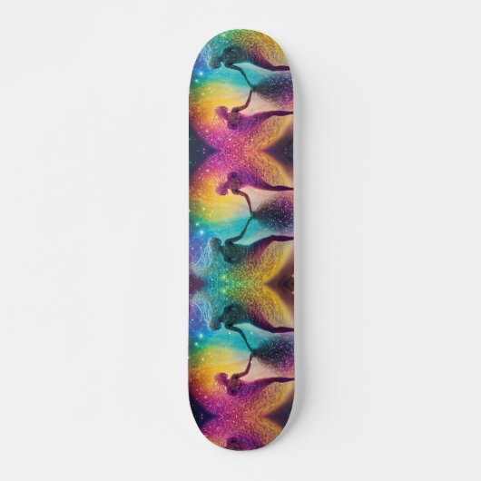 Rainbow Trance Diskothek Kosmische Galaxie Skateboard (Vorne)