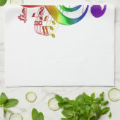Rainbow Treble Clef und Musiknoten Geschirrtuch (Gefaltet)