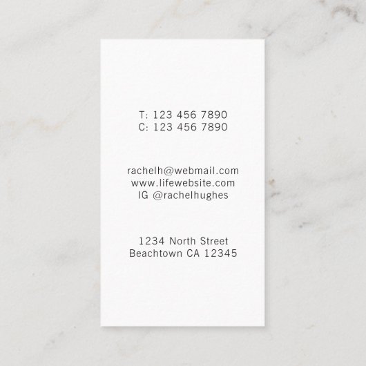 Rainbow Tree Art Therapist Business Card Visitenkarte (Rückseite)