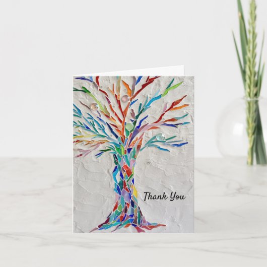 Rainbow Tree Danke-Card Dankeskarte (Vorderseite)