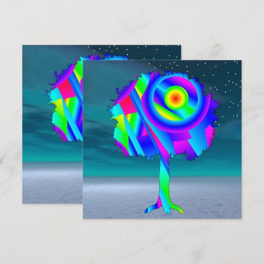 Rainbow Tree Flat Card (Vorne/Hinten)