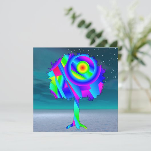 Rainbow Tree Flat Card (Stehend Vorderseite)
