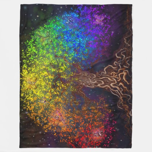 Rainbow Tree Fleece Blanket (Vorderseite)