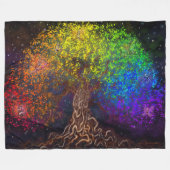 Rainbow Tree Fleece Blanket (Vorderseite (Horizontal))