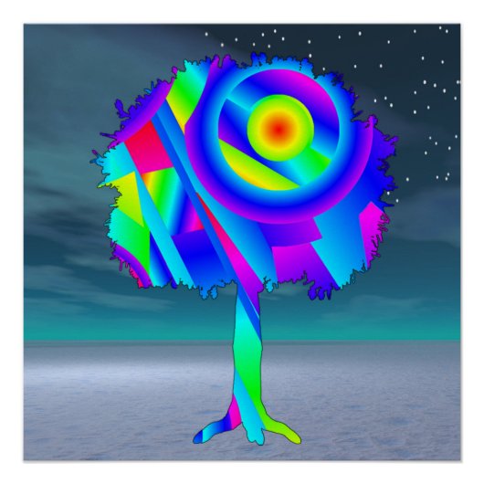 Rainbow Tree Glossy Poster (Vorderseite)