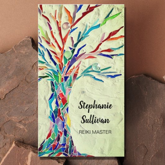 Rainbow Tree Green Reiki Visitenkarte