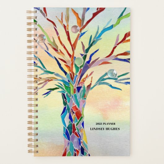 Rainbow Tree Individuelle Name 2023 Planer (Vorderseite)