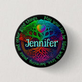 Rainbow Tree of Life Liebe Button (Vorderseite)
