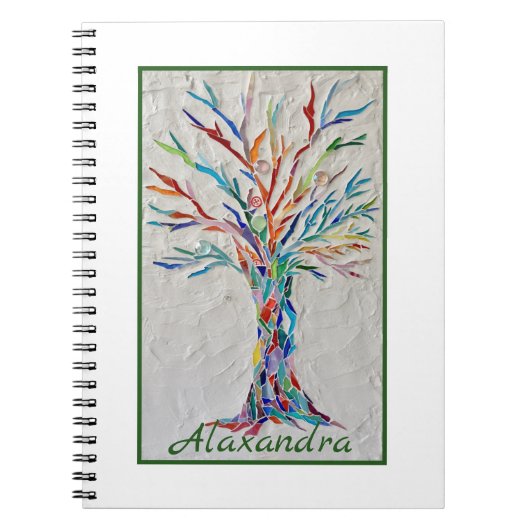 Rainbow Tree of Life Multicolored Mosaic Notizblock (Vorderseite)