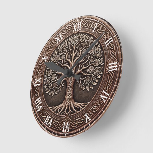 Rainbow Tree of Life Runde Wanduhr (Winkel)