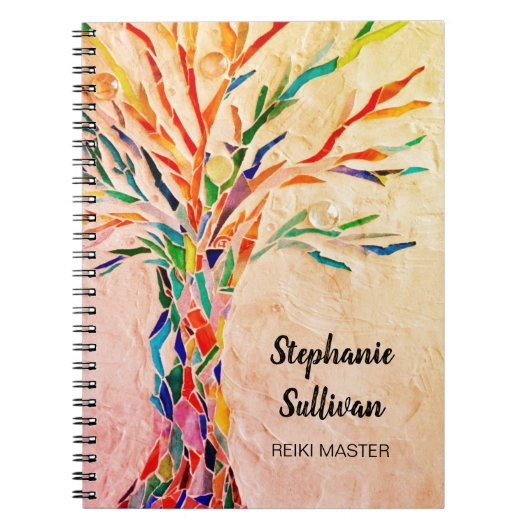 Rainbow Tree Reiki Master Notizblock (Vorderseite)