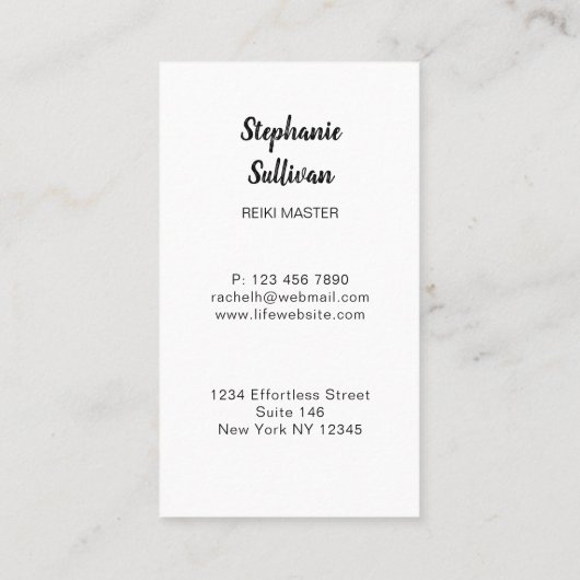 Rainbow Tree Reiki Visitenkarte (Rückseite)