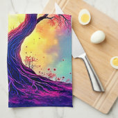 Rainbow Tree: Roots of Infinite Hope Art Geschirrtuch (Viertel Falte)