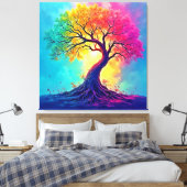 Rainbow Tree: Roots of Infinite Hope Art Leinwanddruck (Insitu (Schlafzimmer))