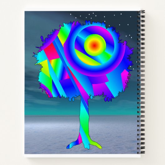 Rainbow Tree Spiral Notebook Notizblock (Rückseite)