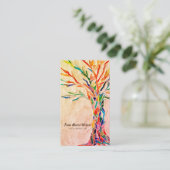 Rainbow Tree Yoga Instructor Beige Visitenkarte (Stehend Vorderseite)