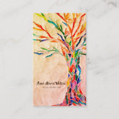 Rainbow Tree Yoga Instructor Beige Visitenkarte (Vorderseite)
