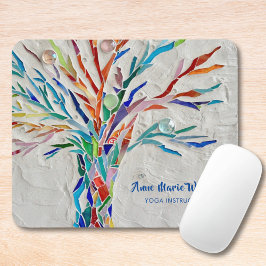 Rainbow Tree Yoga Instructor Maus Pad Mousepad
