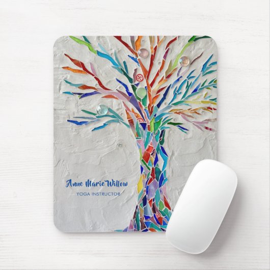 Rainbow Tree Yoga Instructor Mousepad (Mit Mouse)