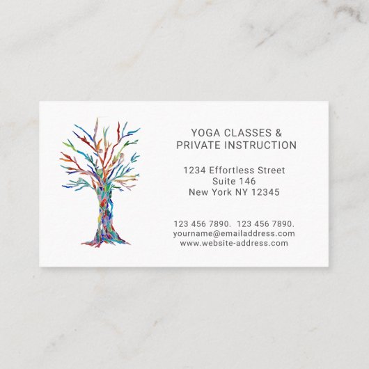 Rainbow Tree Yoga Instructor Visitenkarte (Rückseite)
