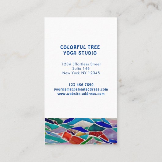 Rainbow Tree Yoga Instructor Visitenkarte (Rückseite)