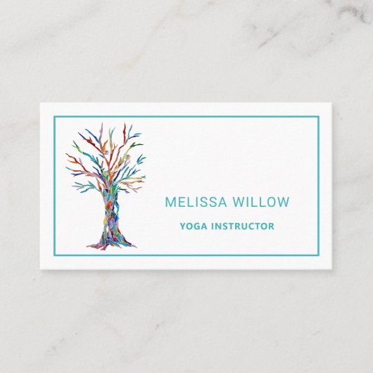 Rainbow Tree Yoga Instructor Visitenkarte (Vorderseite)