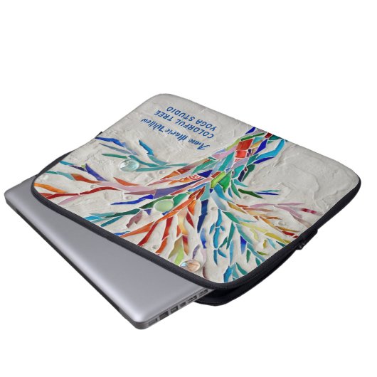 Rainbow Tree Yoga Studio Laptop Sleeve (Vorne Knopf)