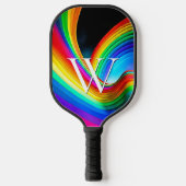 Rainbow Trendy Cool Monogram Pickleball Schläger (Vorderseite)