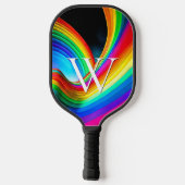 Rainbow Trendy Cool Monogram Pickleball Schläger (Rückseite)