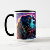 Rainbow Tri Cavalier King Charles Spaniel Dog Tasse (Links)