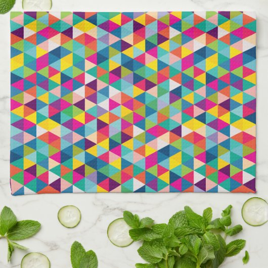 Rainbow Triangle Modernes Muster Geschirrtuch (Gefaltet)