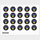 Rainbow Triangle Stickers - Schwarzer Hintergrund (Blatt)