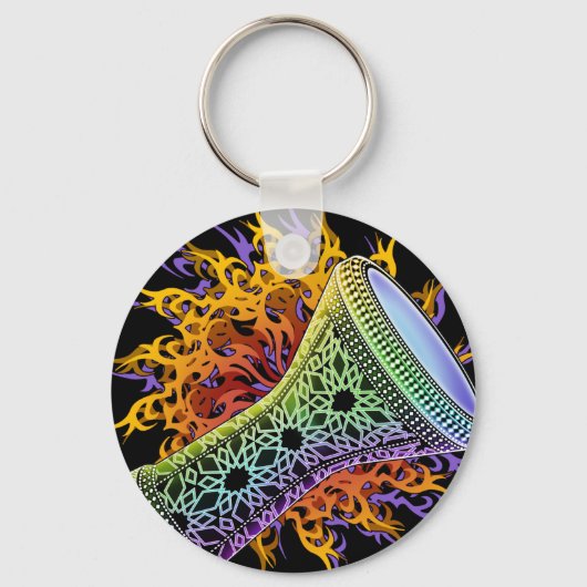 Rainbow Tribal Doumbek Schlüsselanhänger (Vorderseite)