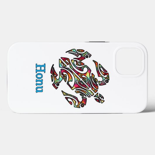 Rainbow Tribal Hawaiian Sea Turtle Case-Mate iPhone Hülle (Rückseite (Horizontal))