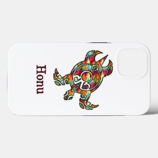 Rainbow Tribal Sea Turtle on White Case-Mate iPhone Hülle (Rückseite (Horizontal))