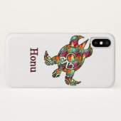 Rainbow Tribal Sea Turtle on White Case-Mate iPhone Hülle (Rückseite (Horizontal))