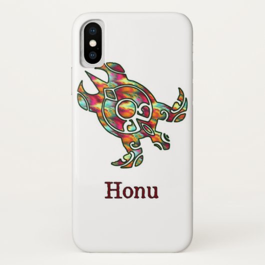 Rainbow Tribal Sea Turtle on White Case-Mate iPhone Hülle (Rückseite)