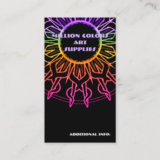 Rainbow Tribal Sun Business Card 2 Visitenkarte (Vorderseite)