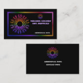 Rainbow Tribal Sun Business Card 3 Visitenkarte (Vorne/Hinten)