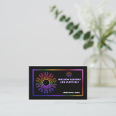 Rainbow Tribal Sun Business Card 3 Visitenkarte (Stehend Vorderseite)